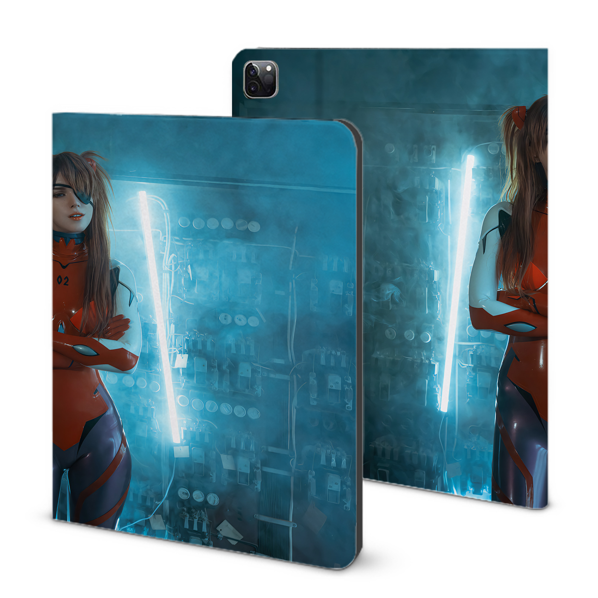 （画像用） EVA 新世紀エヴァンゲリオン IPad ケース ブック型 PUレザー TPU 耐衝撃 軽量 薄型 ペン収納なし 全面保護 IPad 各モデル対応